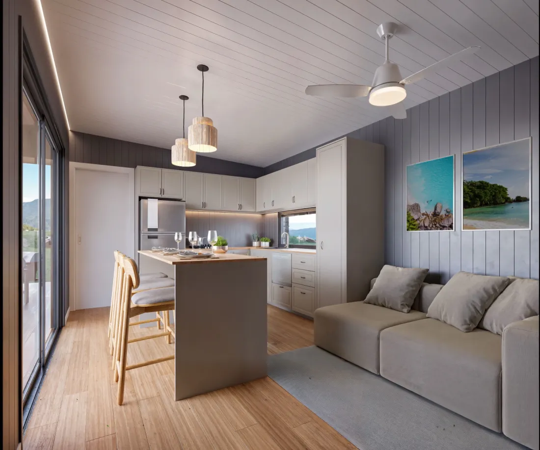 Casa Tiny interior — living space